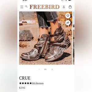 Freebird stores crue boot in color:graphite multi women’s size: 8.